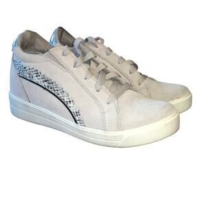 Ryka Viv Snake Print Hidden Wedge Sneaker Cloud Grey Greige Beige Womens 8 M